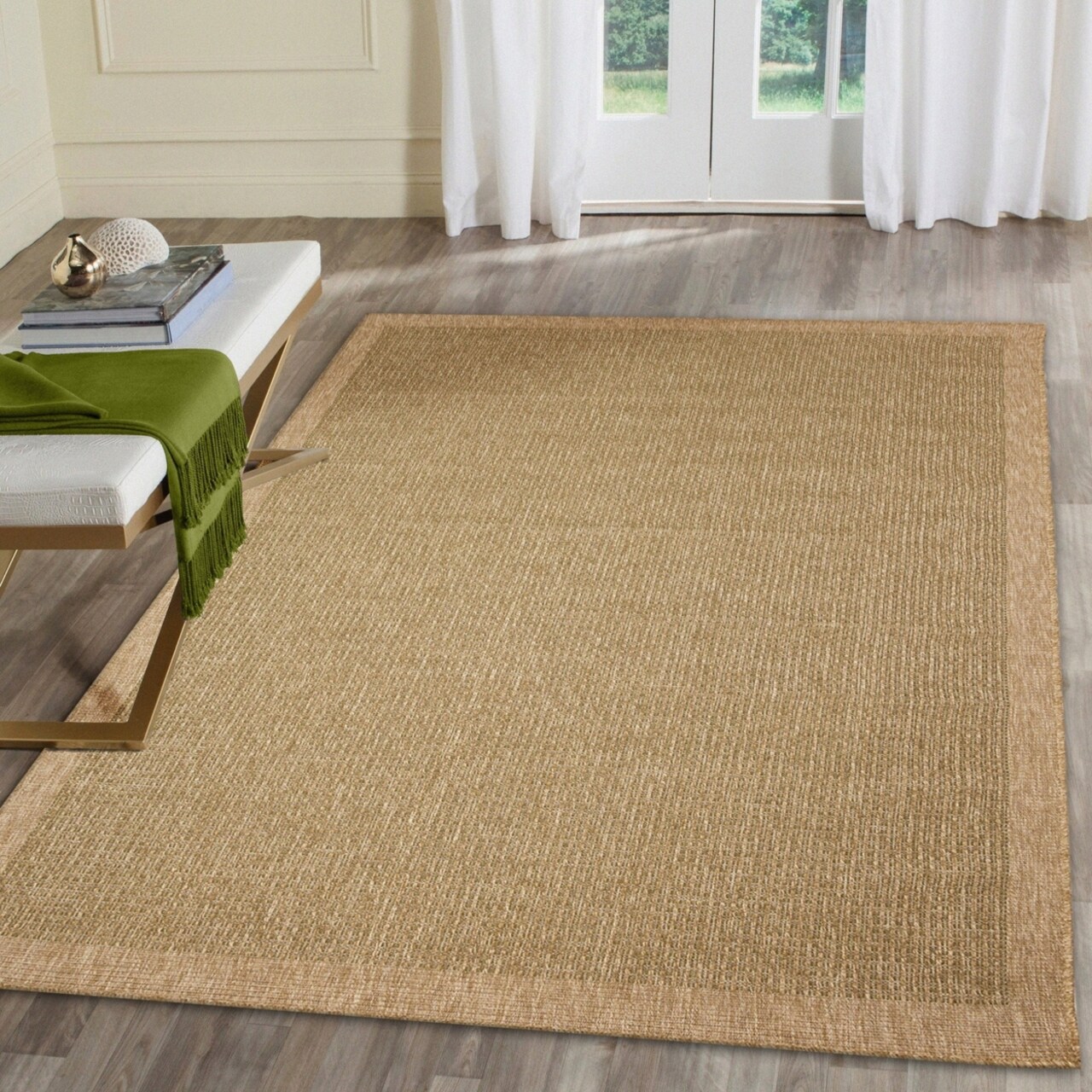 The Rug Department Liora Manne Sahara Texture Border Indoor Area Outdoor Rug Green